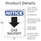 Signmission Gas Shutoff (Down Arrow), 12 in W x Rectangle, Plastic OS-2PACK-NS-P-1218-V-13023 - alternate 3